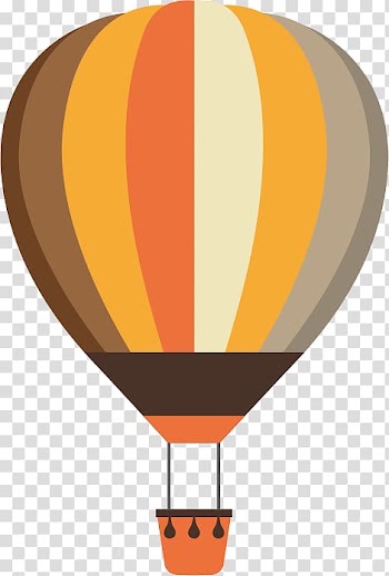 Brown and white hot air balloon illustration, Balloon Gratis Gift, Simple flat cartoon hot air balloon transparent background PNG clipart