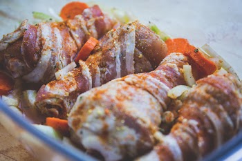 Brown and White Meat Dish