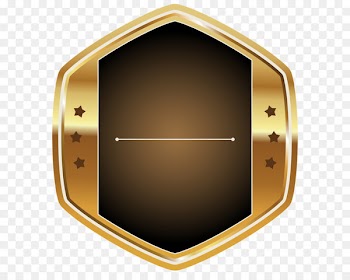 Brown Angle Pattern - Gold and White Label PNG Clipart Picture 