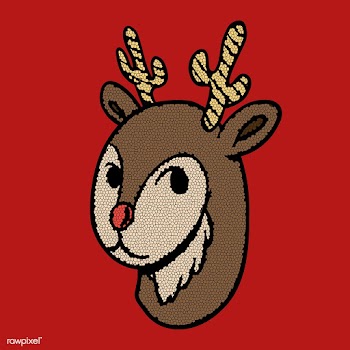 Brown antlers sticker on red background | Free  illustration - 2357044
