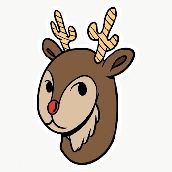 Brown antlers sticker with white border design element | Free  transparent png - 2359758