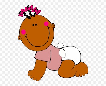 Brown Baby Crawling Clip Art - Black Baby Crawling Clip Art