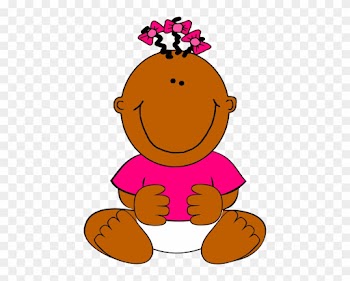 Brown Baby Girl Clip Art - African American Baby Clipart