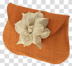 Brown Bags, orange and beige ribbon wallet transparent background PNG clipart