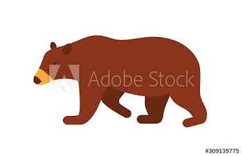 Brown bear flat vector illustration