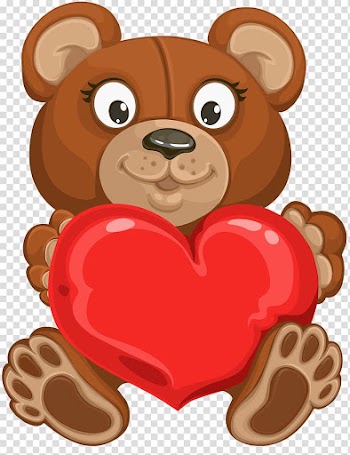 Brown bear holding heart illustration, Teddy bear Valentine's Day Heart Gift, Valentine's Teddy with Heart transparent background PNG clipart