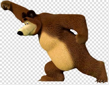 Brown bear illustration, Bear Masha Animation , masha and the bear transparent background PNG clipart