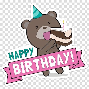 Brown bear illustration, Happy Birthday Korean Wish Hangul, happy birthday greeting transparent background PNG clipart