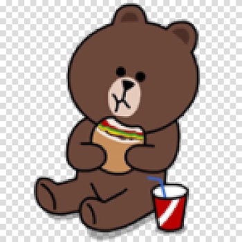 Brown bear Line Friends Sticker LINE BROWN FARM, bear transparent background PNG clipart