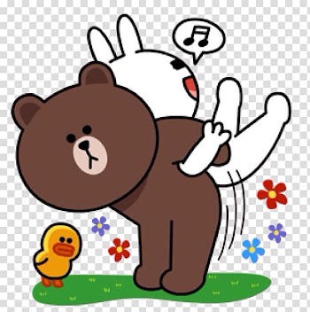 Brown bear Line Friends Sticker, line transparent background PNG clipart
