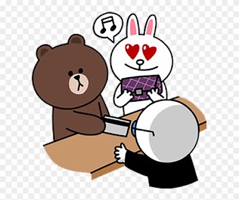 Brown Bear Sticker Line - Brown Bear And Cony Bunny