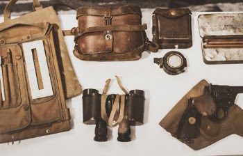 Brown Binoculars, Camera and Bag Kit