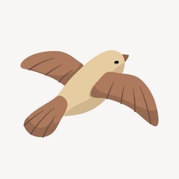 Brown bird collage element, cute | Free Vector Illustration - rawpixel
