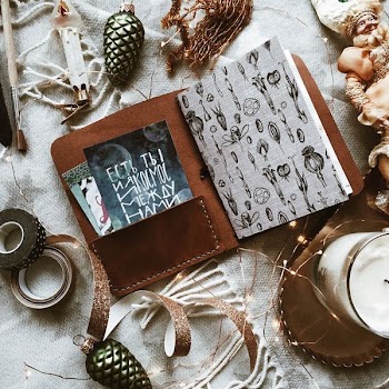 brown book holder