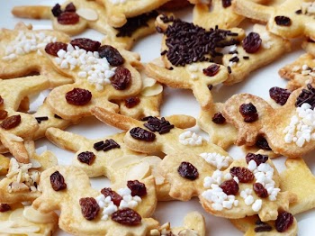 Brown Bread With Black Raisins on Top