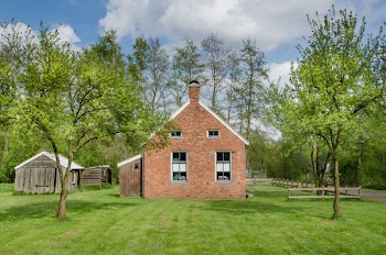 Brown Brick House Surrounded by Green Trees and Grass