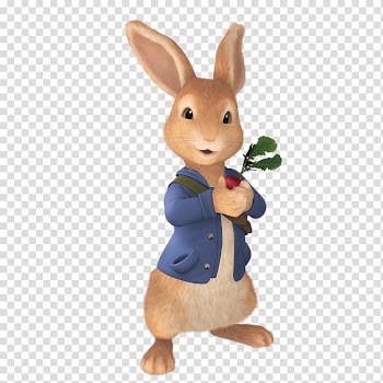 Brown bunny holding fruit illustration, Peter Rabbit Holding Radish transparent background PNG clipart