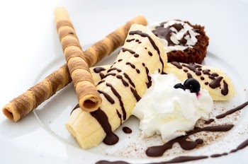 Brown Cake on White Ceramic Plate