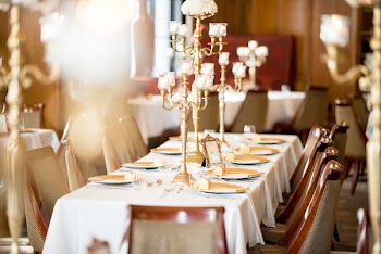 Brown Candelabra on Table