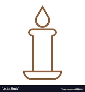 brown candle line art icon
