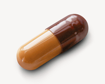 Brown capsule pill, collage element | Free PSD - rawpixel