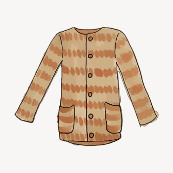 Brown cardigan, apparel, marker art | Free Photo - rawpixel