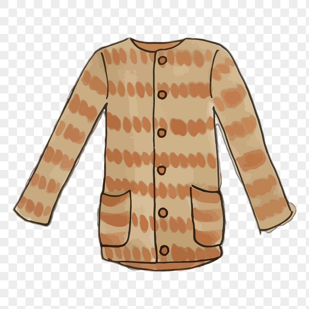 Brown cardigan png sticker, apparel, | Free PNG - rawpixel