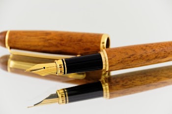 Brown Cigar Fountain Pen on Mirror