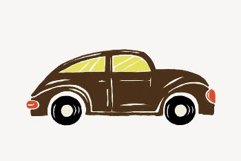 Brown classic car collage element | Free PSD Illustration - rawpixel