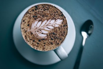 brown coffee in the white mug
