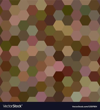 Brown color hexagon mosaic background design vector image