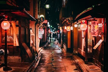 brown concrete buildings at night