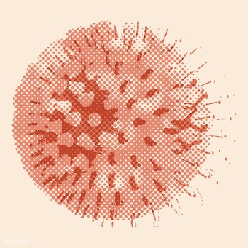 Brown coronavirus cell design element on a beige background vector | Free  vector - 2319326