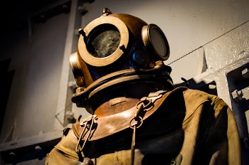 Brown Diving Suit and Helmet