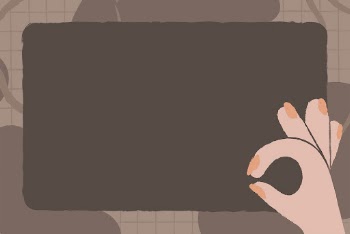 Brown doodle frame background, ok | Free PSD - rawpixel