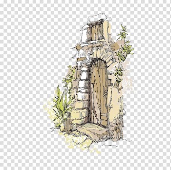 Brown door illustration, Adobe Illustrator Illustration, Watercolor design transparent background PNG clipart