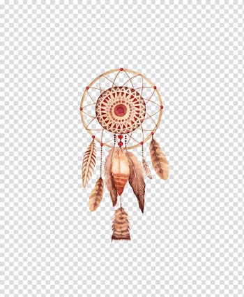 Brown dreamcatcher, Dreamcatcher Poster Watercolor painting Printmaking, Indian national wind album transparent background PNG clipart