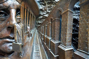 Brown Embossed Sculpture