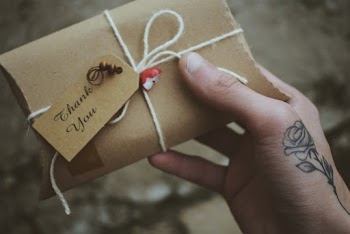 Brown Envelope With Thank You-printed Card