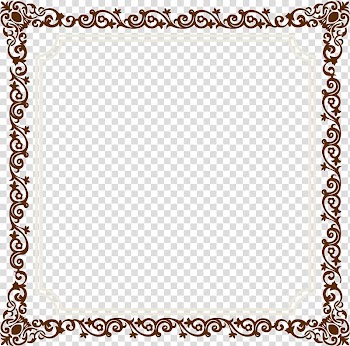 Brown floral board frame illustration, frame Ornament, Old vintage border frame material transparent background PNG clipart