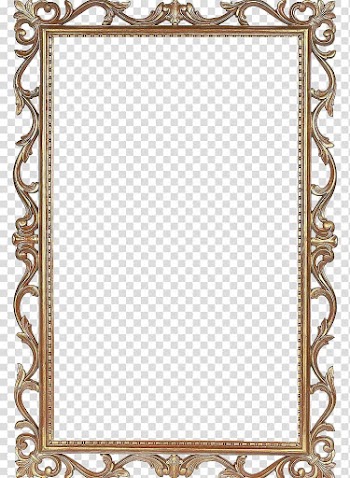 Brown floral border art, United States Poster Texture, Classic gold frame transparent background PNG clipart
