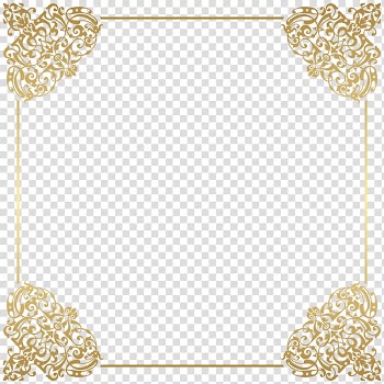 Brown floral border, Gold frame frame , Gold Border Frame Deco transparent background PNG clipart