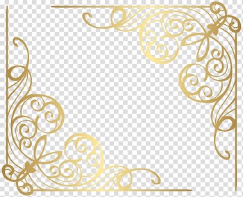 Brown floral border illustration, Gold , gold corner transparent background PNG clipart
