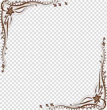 Brown floral frame , European Wind chart transparent background PNG clipart