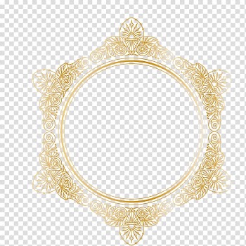 Brown floral frame , , pattern gold border gold border transparent background PNG clipart