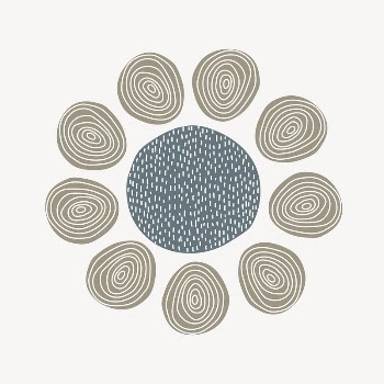 Brown flower, patterned doodle collage | Free PSD - rawpixel