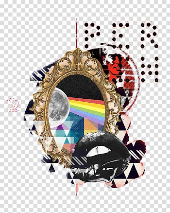 , brown framed mirror and black lips illustration transparent background PNG clipart