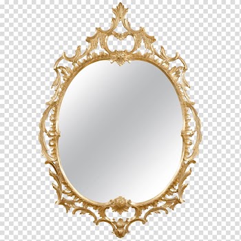 Brown framed mirror, Mirror Gold Simple transparent background PNG clipart