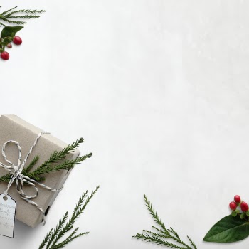 Brown Gift Box With Pine Tree Leaf