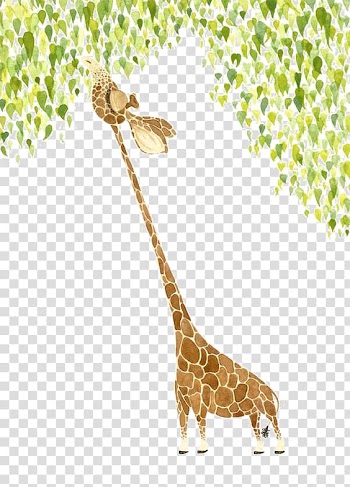 Brown giraffe illustration, Giraffe Watercolor painting Illustrator Art Illustration, Watercolor Giraffe transparent background PNG clipart